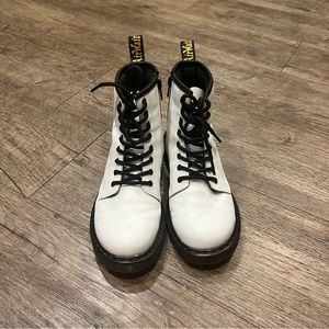 White Lace-Up Women's Boots
